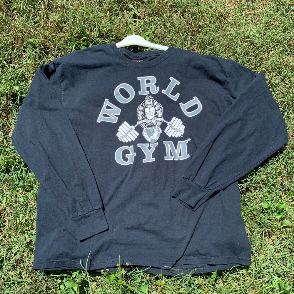 Vintage World Gym Long Sleeve T shirt Large